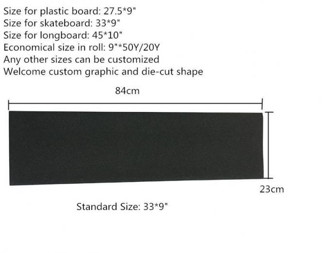 Custom Black Waterproof Anti Slip Non Perforated Skateboard Griptape