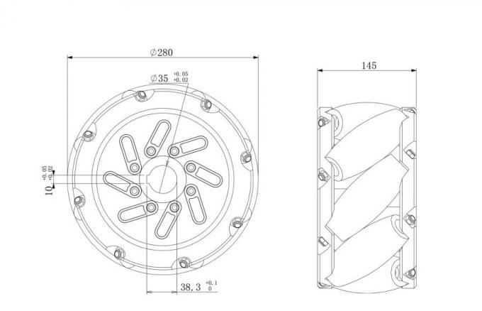 11 Inch 280mm Heavy Duty Mecanum Wheel