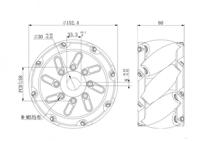 6-Inch 152mm Medium Duty Mecanum Wheels